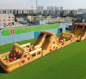 T7-4608 Parcours d'obstacles gonflables sur le thème de la pizza