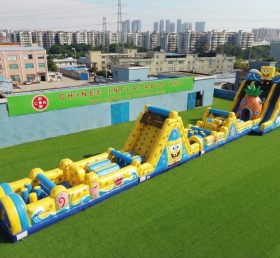 T7-4632 Parcours d'obstacles gonflable sur le thème de SpongeBob
