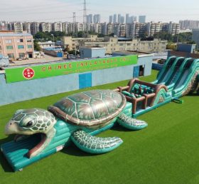 T7-4661 Parcours d'obstacles gonflables à thème tortue