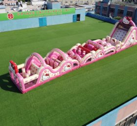 T7-4739 Parcours d'obstacles gonflables sur le thème Hello Kitty