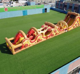 T7-4787 Parcours d'obstacles gonflables sur le thème de la pizza
