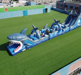 T7-4802 Parcours d’obstacles gonflable à thème requin