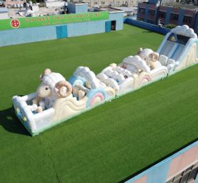 T7-4804 Parcours d'obstacles gonflable sur le thème des moutons