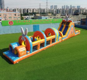 T7-4931 Parcours d’obstacles gonflables à thème Looney Tunes