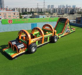T7-4942 Parcours d’obstacles gonflable sur le thème des Monster Trucks