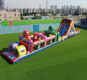 T7-4966 Parcours d’obstacles gonflables sur le thème Power Rangers