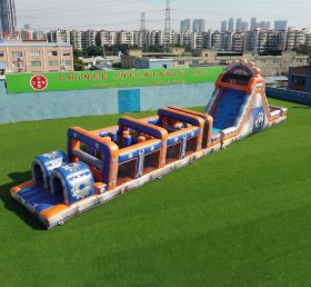 T7-4972 Parcours d’obstacles gonflables à thème Rusty Rivets