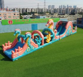 T7-4974 Parcours d’obstacles gonflables thème hippocampe