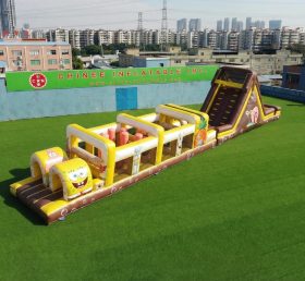 T7-4984 Parcours d'obstacles gonflable à thème SpongeBob