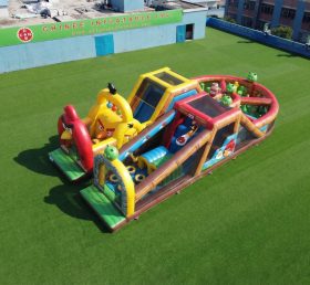 T7-5027 Parcours d'obstacles gonflables à thème Angry Birds