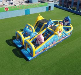T7-5029 Parcours d’obstacles gonflables sur le thème Baby Shark
