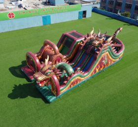 T7-5062 Parcours d'obstacles gonflable sur le thème du dragon