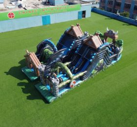 T7-5089 Parcours d’obstacles gonflable à thème Dragons