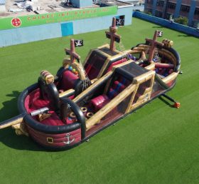 T7-5128 Parcours d'obstacles gonflables sur le thème des pirates
