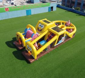 T7-5153 Parcours d'obstacles gonflable sur le thème de SpongeBob