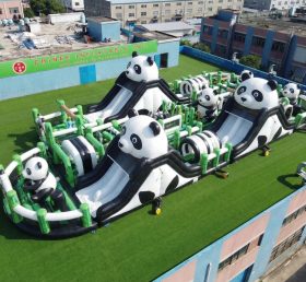 T7-5200 Parcours d’obstacles gonflable géant à thème panda