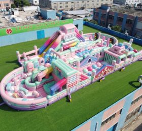 T7-5203 Parcours d’obstacles gonflable géant à thème Pop Mart course stimulante