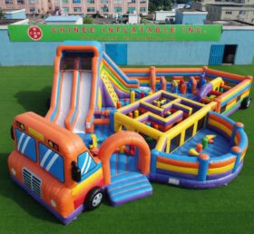 GF3-1439 Aire de jeux gonflable à thème bus