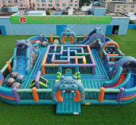 GF3-1467 Aire de jeux gonflable à thème hippopotame