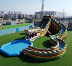 GS2-118 Toboggan Aquatique Géant à Thème Crocodile Gonflable