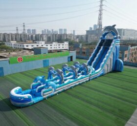 GS2-124 Toboggan Aquatique Géant Thème Dauphin Gonflable