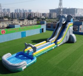 GS2-131 Toboggan Aquatique Géant Gonflable à Thème Éléphant
