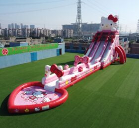 GS2-140 Toboggan Aquatique Géant Gonflable Thème Hello Kitty