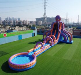 GS2-163 Toboggan Aquatique Géant à Thème Poulpe Gonflable