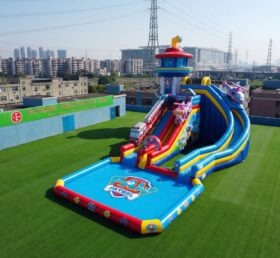 GS2-167 Toboggan Aquatique Géant Gonflable Thème Pat' Patrouille