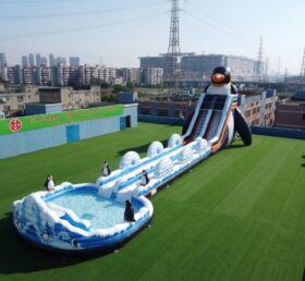 GS2-169 Toboggan Aquatique Géant Gonflable Thème Pingouin