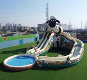 GS2-183 Toboggan Aquatique Géant Gonflable Thème Shaun Le Mouton