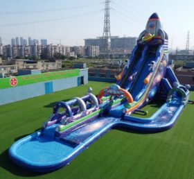 GS2-187 Thème Spatial Grand Toboggan Aquatique Gonflable
