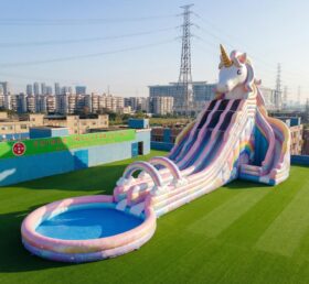 GS2-200 Toboggan Aquatique Géant Gonflable à Thème Licorne