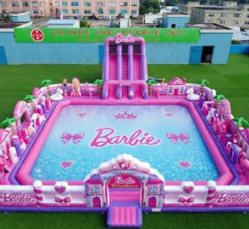 Pool3-853 Parc aquatique gonflable à thème Barbie