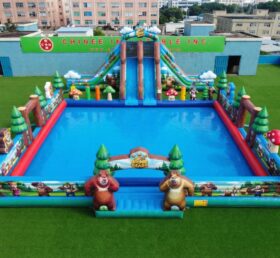 Pool3-858 Parc aquatique gonflable à thème Boonie Bears