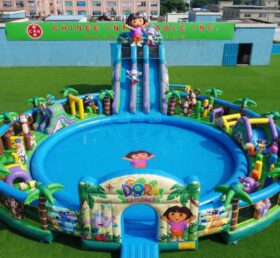Pool3-867 Parc aquatique gonflable à thème Dora