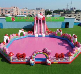 Pool3-877 Parc aquatique gonflable à thème Hello Kitty