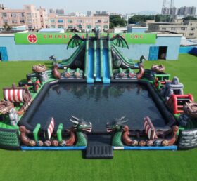 Pool3-879 Parc aquatique gonflable à thème Dragons  

*(Note: “How To Train Your Dragon” → “Dragons” in French to correspond to the franchise name.)*