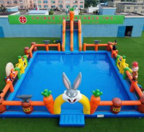 Pool3-881 Parc aquatique gonflable sur le thème Looney Tunes