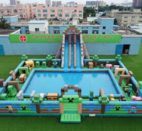 Pool3-882 Parc aquatique gonflable à thème Minecraft