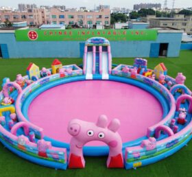 Pool3-894 Parc aquatique gonflable à thème Peppa Pig