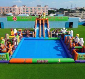 Pool3-902 Parc aquatique gonflable thème Scooby-Doo