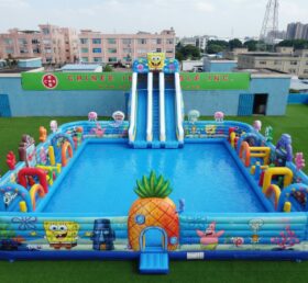 Pool3-907 Parc aquatique gonflable à thème Bob l’Éponge