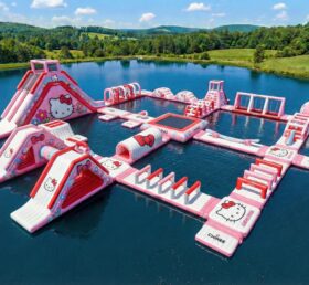 S615 Parc aquatique gonflable à thème Hello Kitty