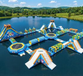 S663 Parc aquatique gonflable thème Baby Shark