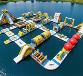 S707 Parc aquatique gonflable à thème Bob l’éponge