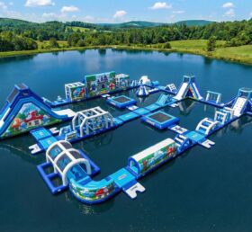 S712 Parc Aquatique Gonflable à Thème des Schtroumpfs