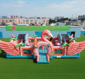 T2-7120 Château gonflable à thème flamant rose