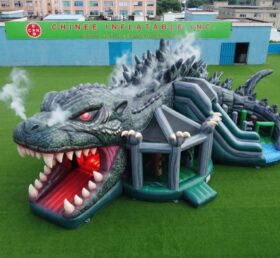 T2-7122 Château Gonflable à Thème Godzilla