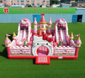 T2-7124 Château gonflable à thème Hello Kitty